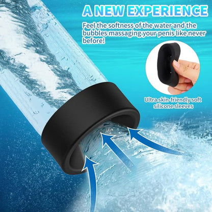 Electric Vacuum Penis Pump with Realistic Silicone Masturbation Sleeve 2 Suction Modes USB Rechargeable