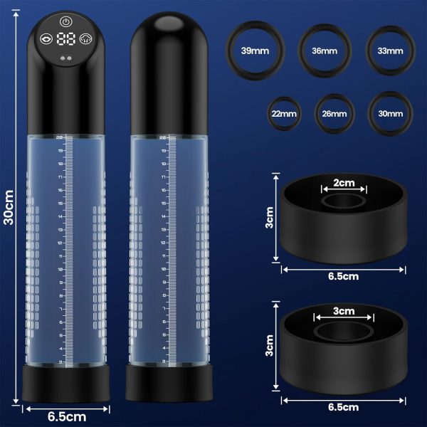 IPX7 Waterproof 2-in-1 Penis Pump abd Cockring Set