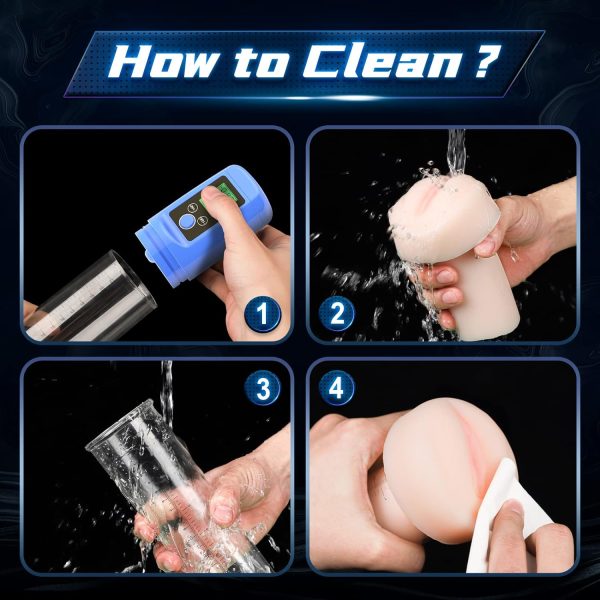 Male Sex Toy Kit: Automatic Penis Pump with 4 Cock Rings Pocket Pussy and Lubricant