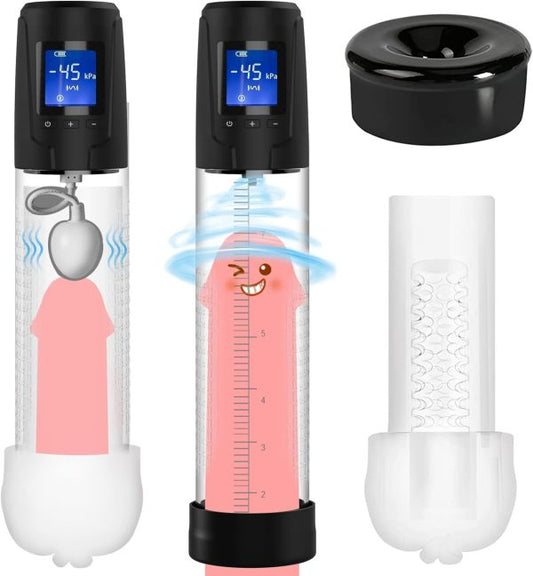 2-in-1 Sucking Masturbator and Vacuum Pump 6 Suctions 10 Vibrations Detachable Vibrator