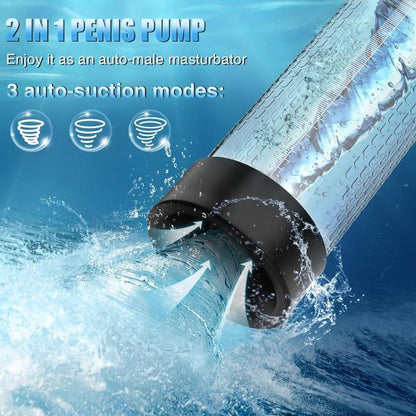 Dual-Function Male Enlarger Pump 4 Pressure Settings 3 Auto-Suction Modes Waterproof Design