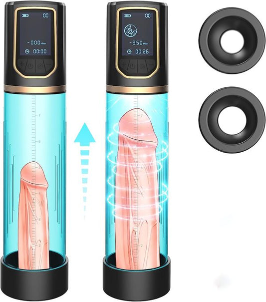 8 Stable 8 Breathing Vacuum Modes Penis Enlarger Pump with LED Screen 3 Rings