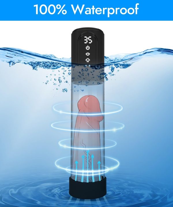 Waterproof Penis Vacuum Pump 3 Strengths 3 Cycles One-Button Controls