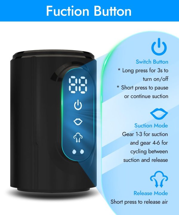 Waterproof Penis Vacuum Pump 3 Strengths 3 Cycles One-Button Controls