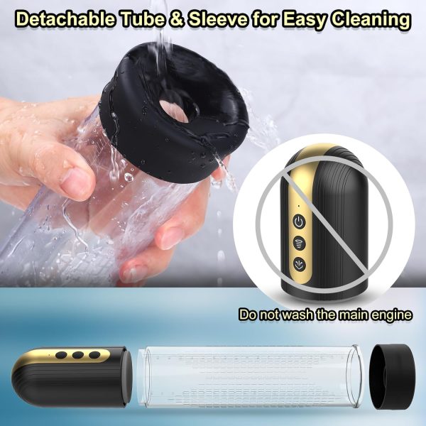 Penis Erection Trainer Pump 4 Intensities Transparent Scale Detachable Design 6 Bonus Rings