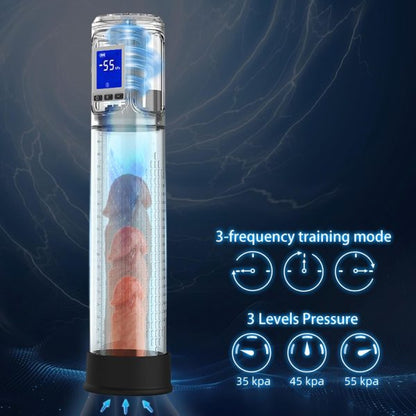 Scientific Penis Enhancer Pump 6 Suction Intensities LCD Display
