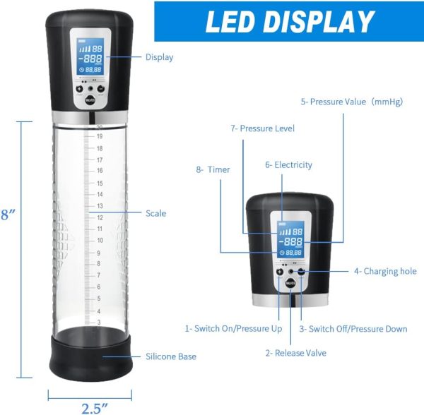 Penis Enhancer Pump 4 Pressure Levels for Lengthening Longer Erections