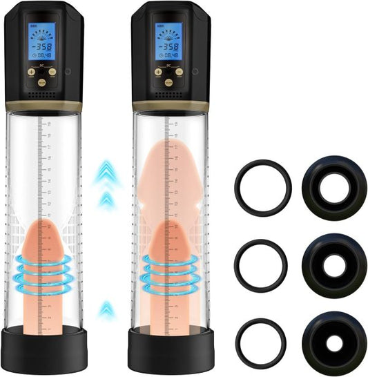 Rechargeable Electric Penis Pump 8 Powerful Suction Modes 3 Silicone Sleeves
