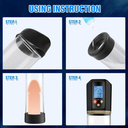 Rechargeable Electric Penis Pump 8 Powerful Suction Modes 3 Silicone Sleeves