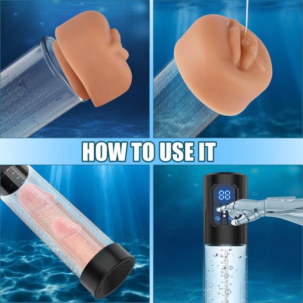 2-in-1 Penis Pump and Automatic Masturbator 4 Training Modes 3 Suction Intensities