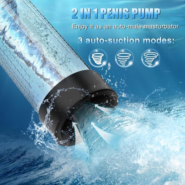 2-in-1 Penis Pump and Automatic Masturbator 4 Training Modes 3 Suction Intensities