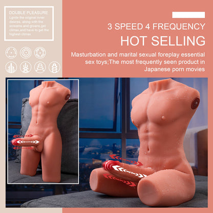Full Torso Male Sex Doll 4 Thrusting Vibrating 17.63 lb