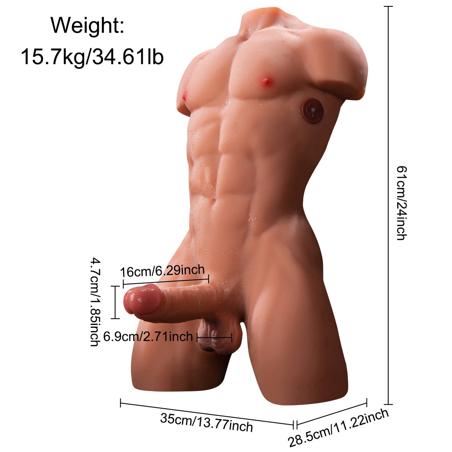 Tom Thrusting Vibrating Male Doll 34.61lb