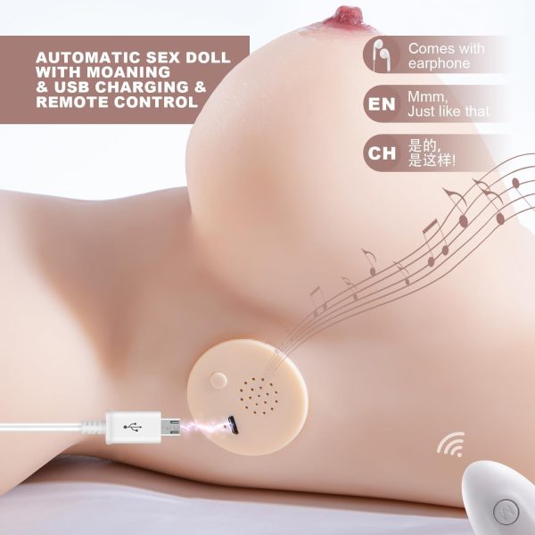 Automatic Vibrating Sucking Big Breast Sex Doll Torso 22LB