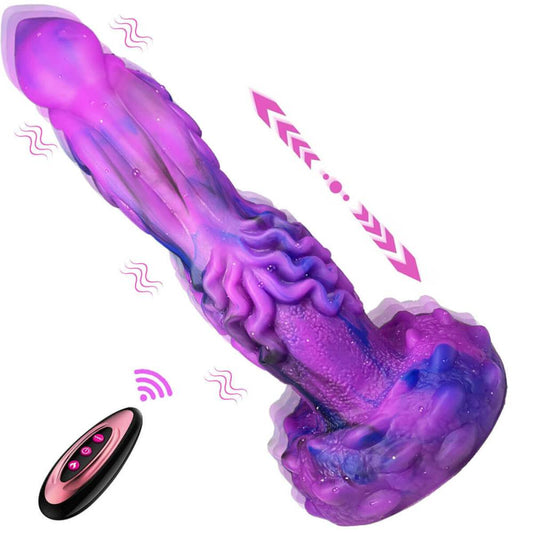 Poke Monster Dildo with 10 powerful vibration 7 thrusting  9.45 inches