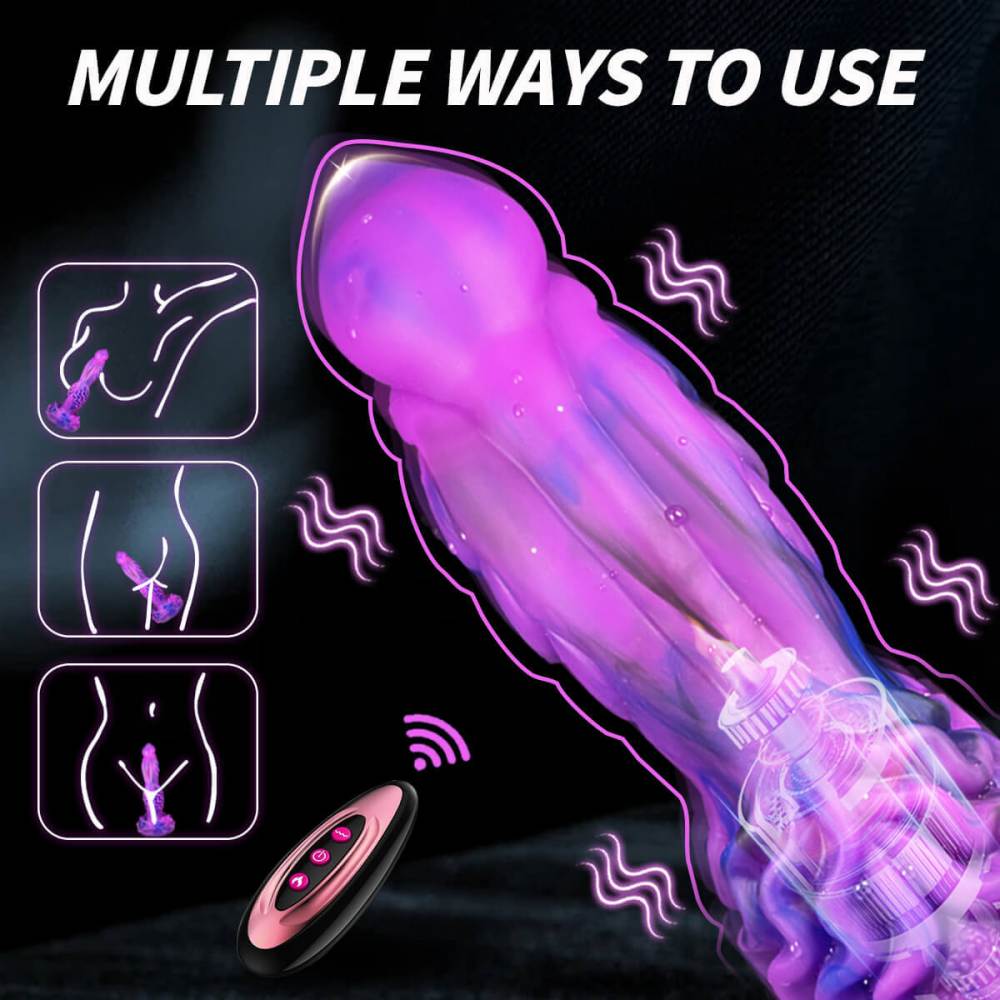 Poke Monster Dildo with 10 powerful vibration 7 thrusting  9.45 inches