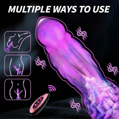 Poke Monster Dildo with 10 powerful vibration 7 thrusting  9.45 inches