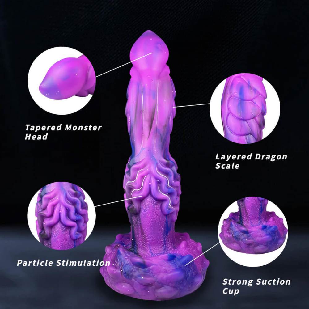 Poke Monster Dildo with 10 powerful vibration 7 thrusting  9.45 inches