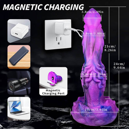Poke Monster Dildo with 10 powerful vibration 7 thrusting  9.45 inches