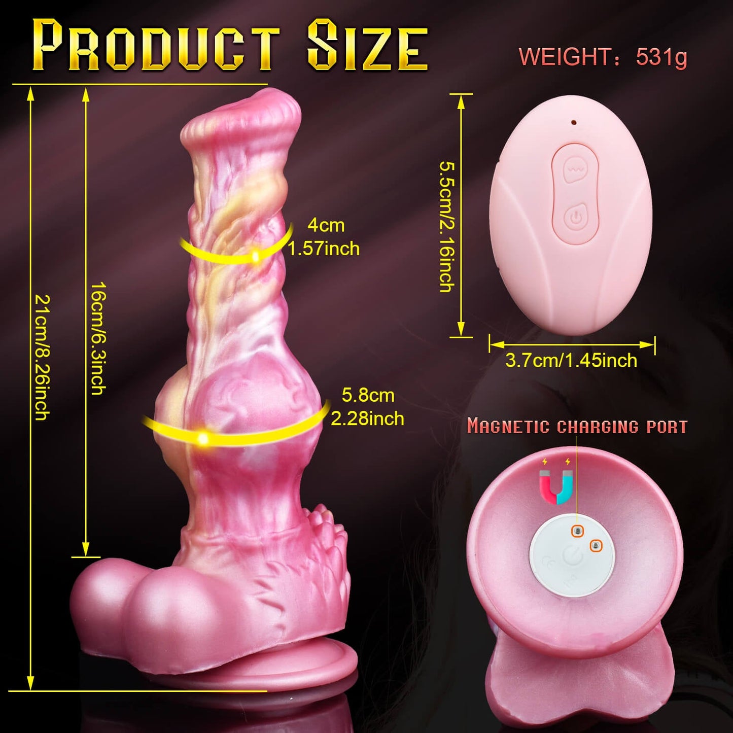 Crimson Dragon Blowjob Thick Monster Dildos 10 vibration 10 thrusting