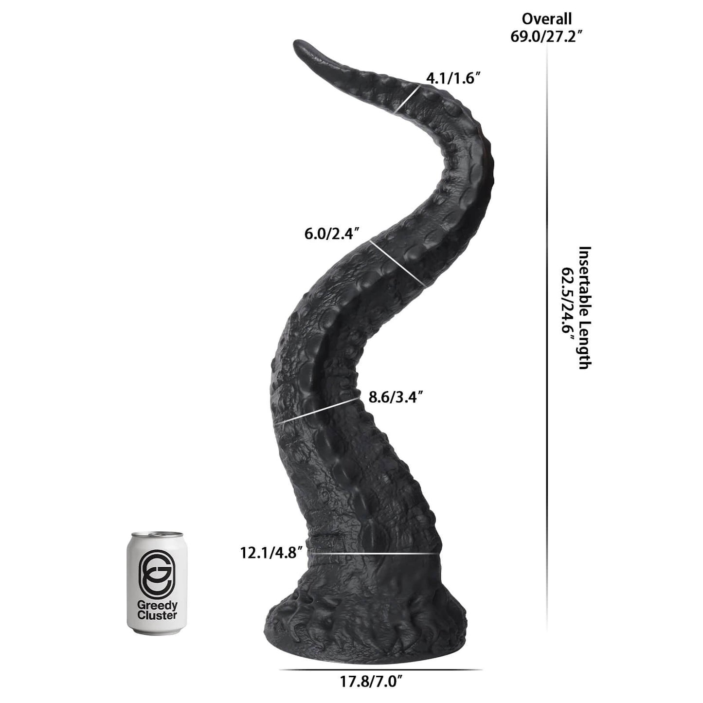 Greedy Cluster Dracotail Huge Tentacle Dildo 24.6 Inch