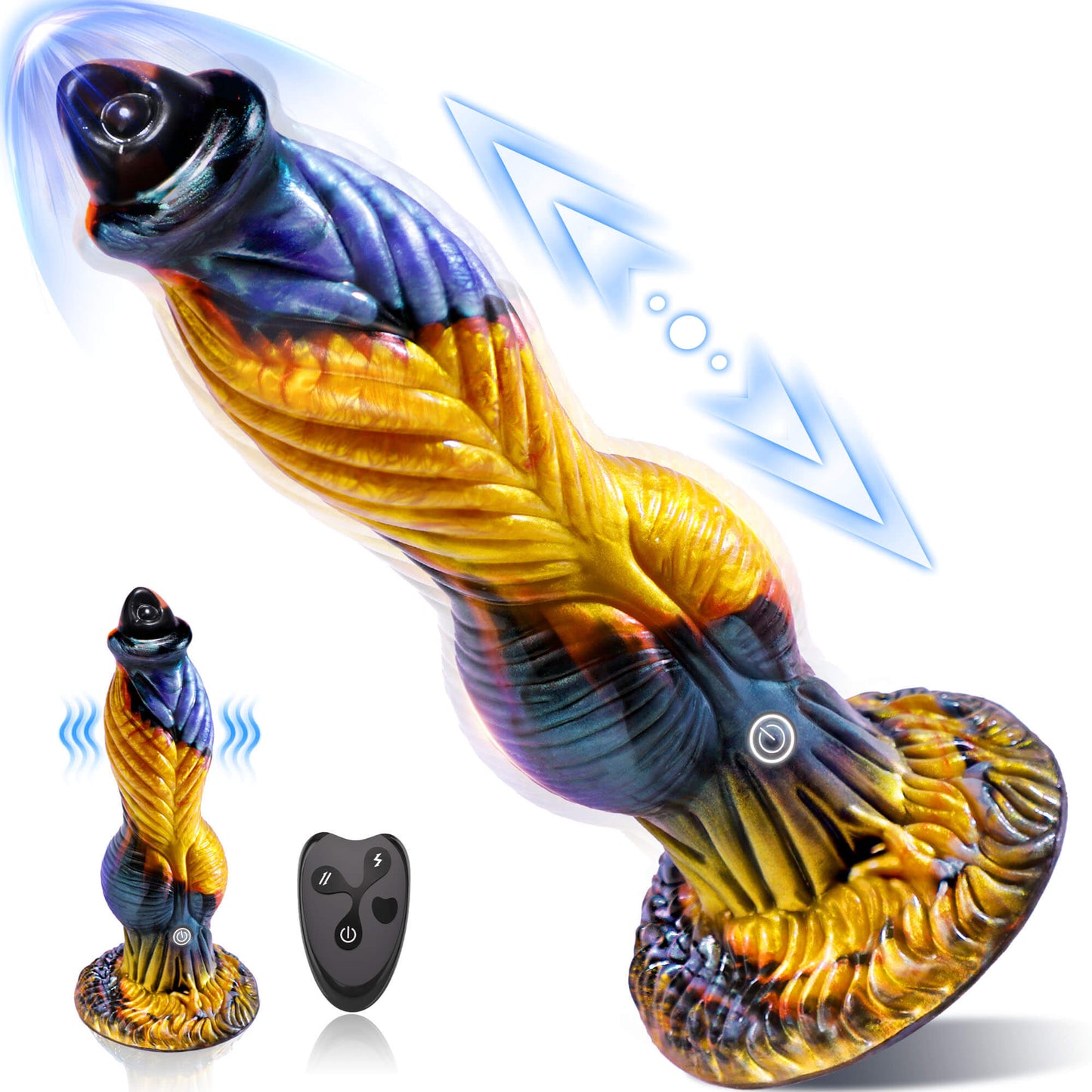 Phoenix II Thrusting Vibrating Knot Monster Dildo with Remote 10.2 Inch