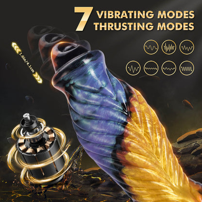 Phoenix II Thrusting Vibrating Knot Monster Dildo with Remote 10.2 Inch