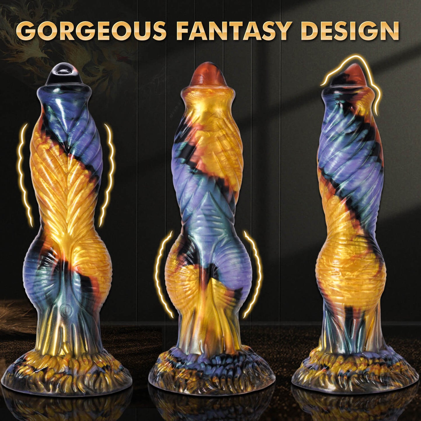 Phoenix II Thrusting Vibrating Knot Monster Dildo with Remote 10.2 Inch
