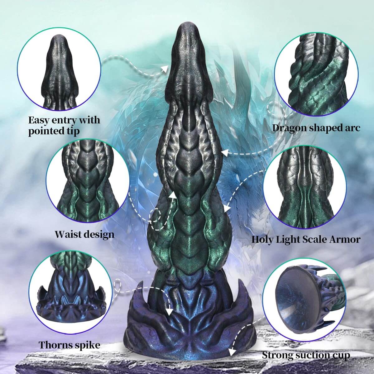 Drakefang Realistic Dragon Dildo Anal Stimulation Adult Sex Toy 8.5 Inch