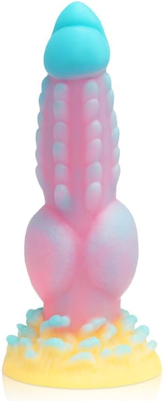 Ribbed Silicone Fantasy Monster Dildo with Suction Cup 8.5"