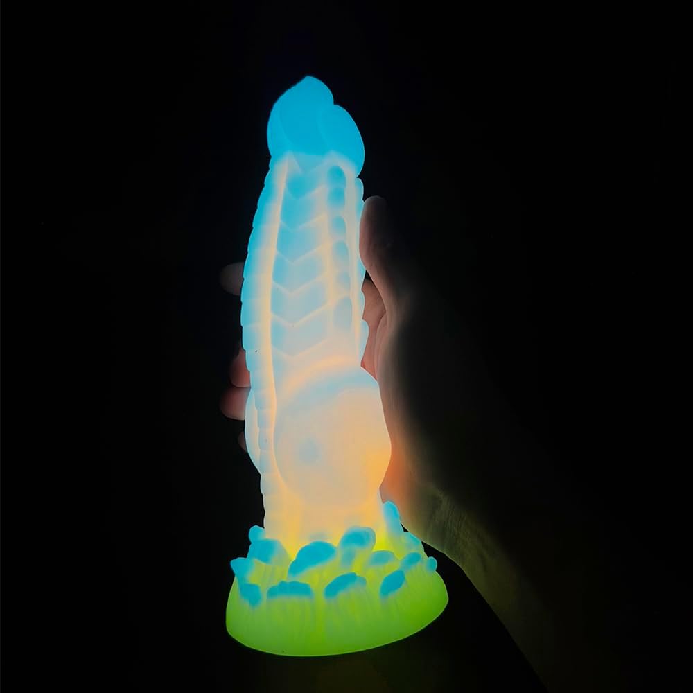 Ribbed Silicone Fantasy Monster Dildo with Suction Cup 8.5"