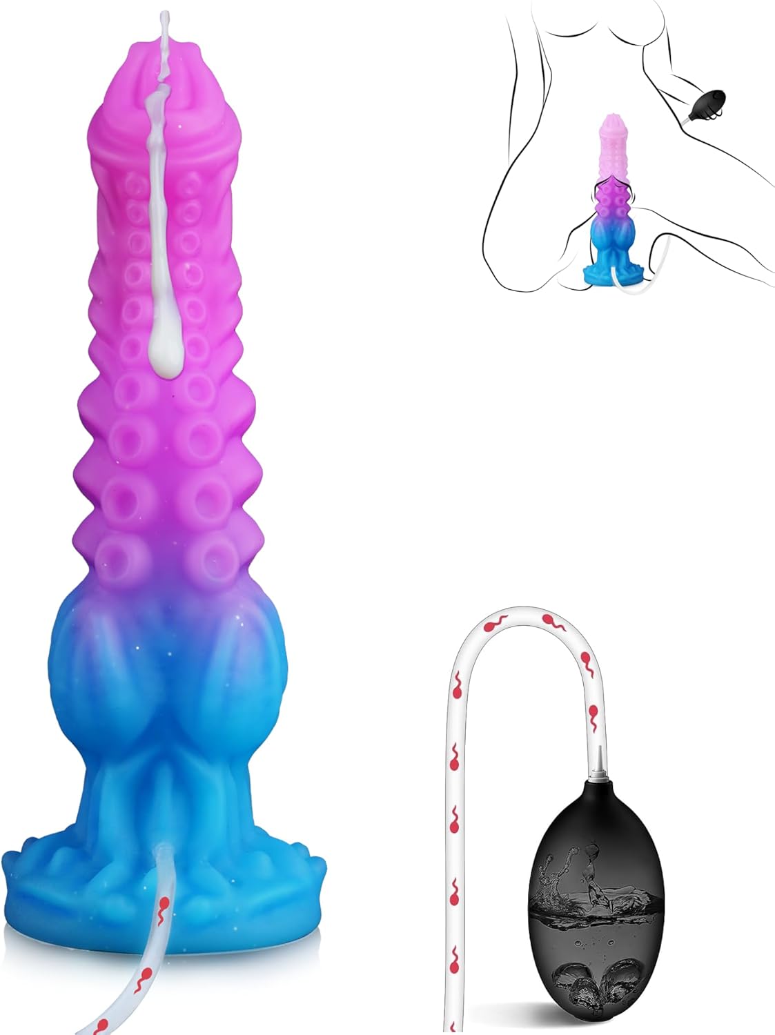 Passionate Squirting Tentacle Huge Knotted Dragon Dildo 10 inch