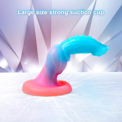 Luminous Small Fantasy Monster Anal Dildo with Strong Suction Cup 7''
