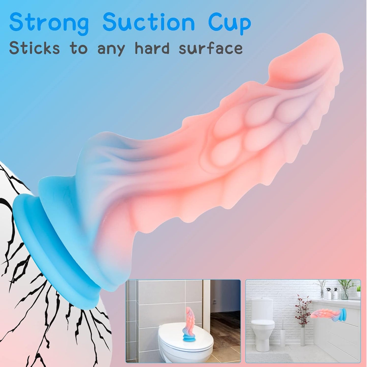 Hands-Off Huge Anal Monster Dildo with Strong Suction Cup 8.66 Inch
