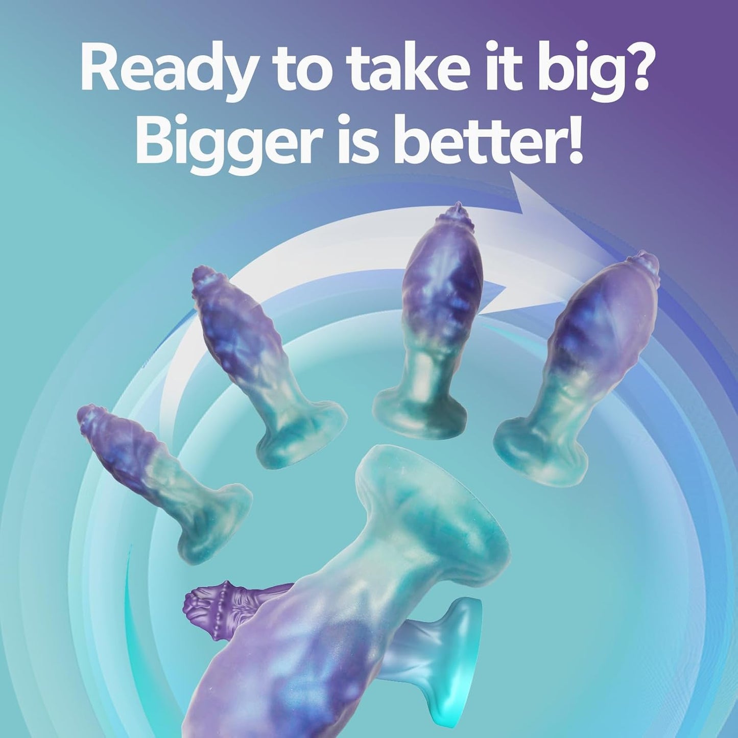 Huge Thick Monster Dildo with Inflatable Pump 7.5"