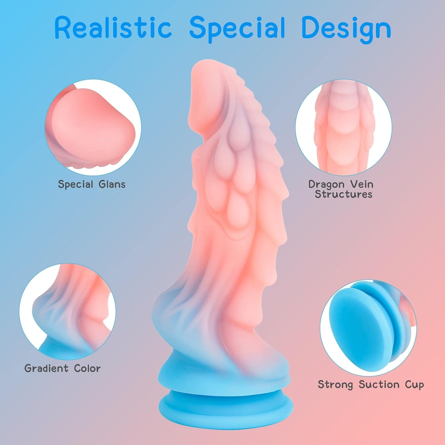 Hands-Off Huge Anal Monster Dildo with Strong Suction Cup 8.66 Inch