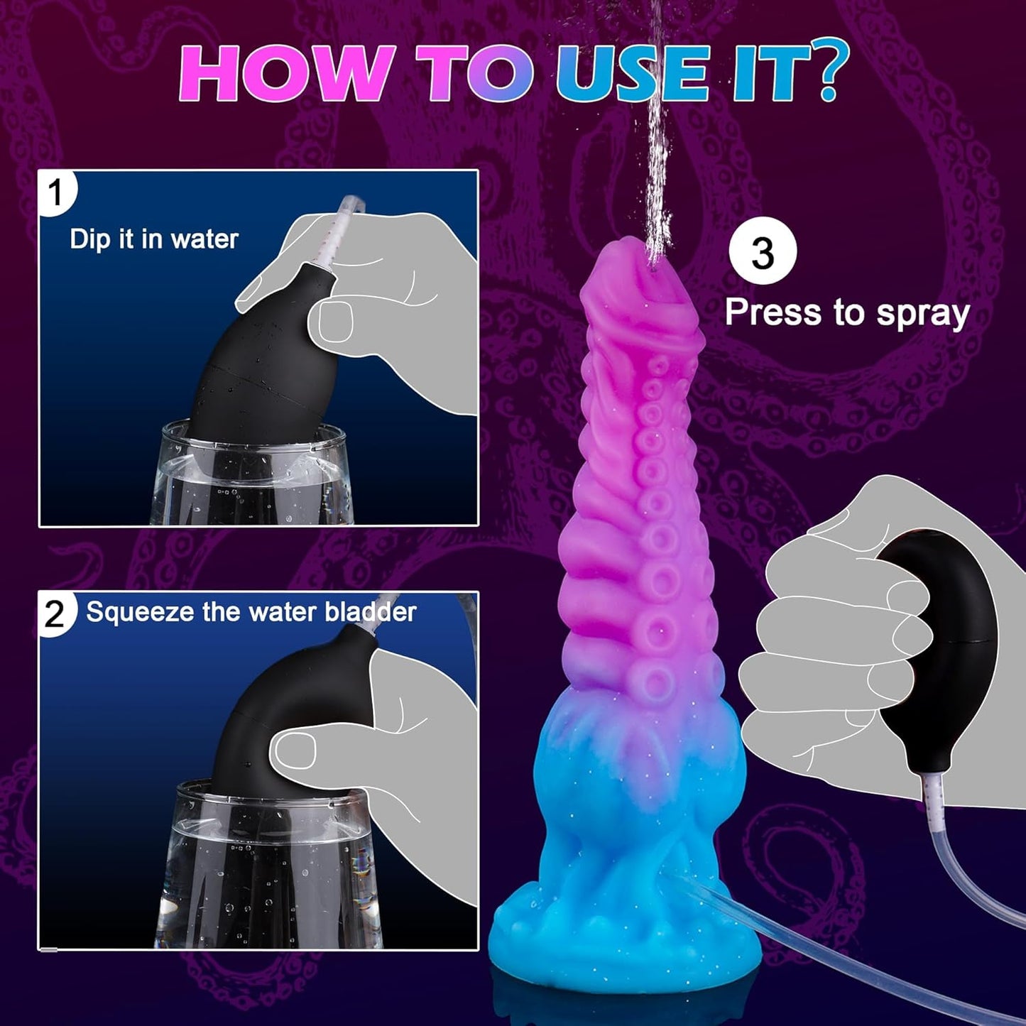 Passionate Squirting Tentacle Huge Knotted Dragon Dildo 10 inch