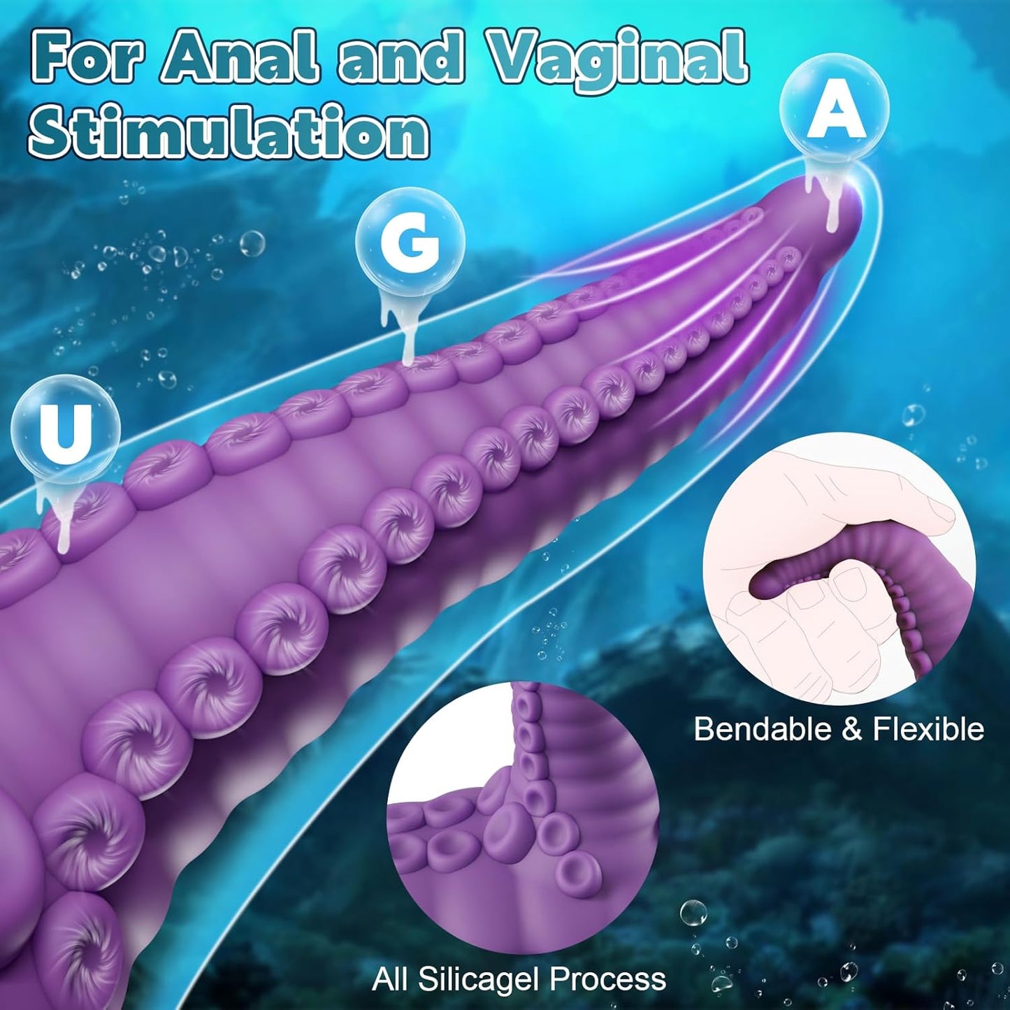 Tentacle Riding Monster Dildo G Spot Vibrator with 10 Modes