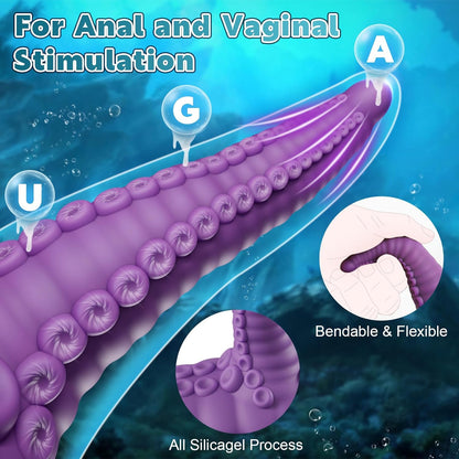 Tentacle Riding Monster Dildo G Spot Vibrator with 10 Modes