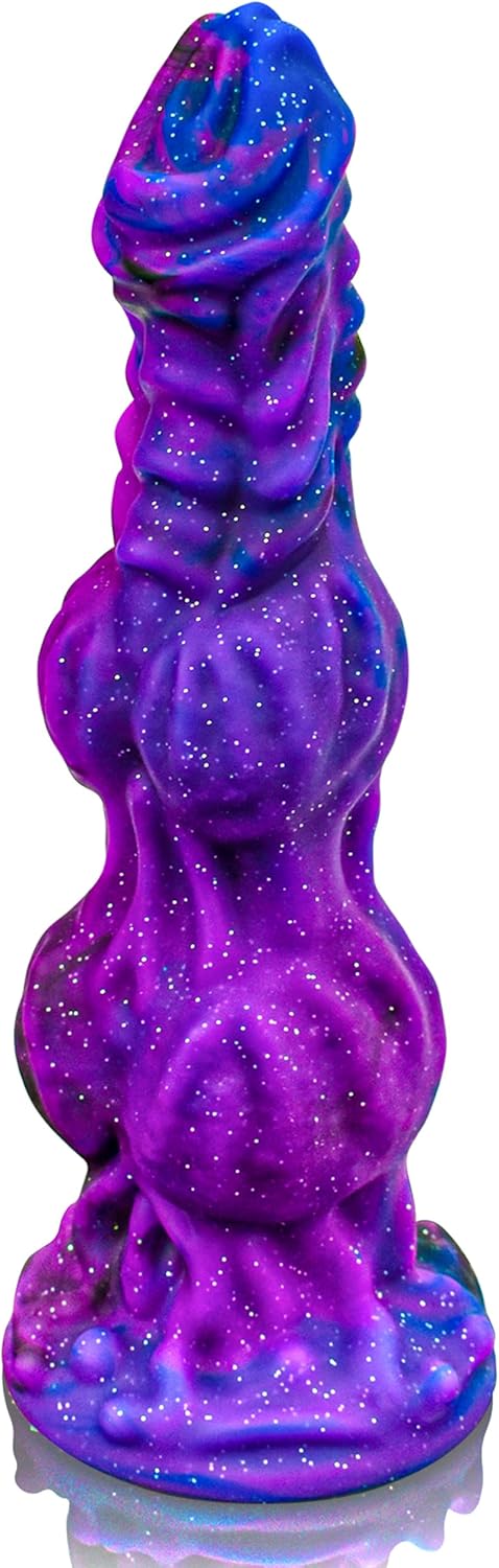 Color Mixed Thick Huge Knot Dragon Dildo 9.6"