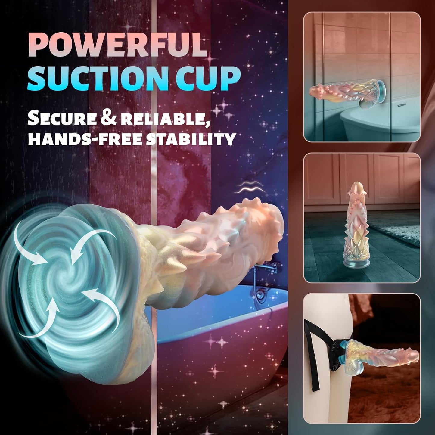 Huge Thick Monster Dildo with Powerful Suction Cup 9''