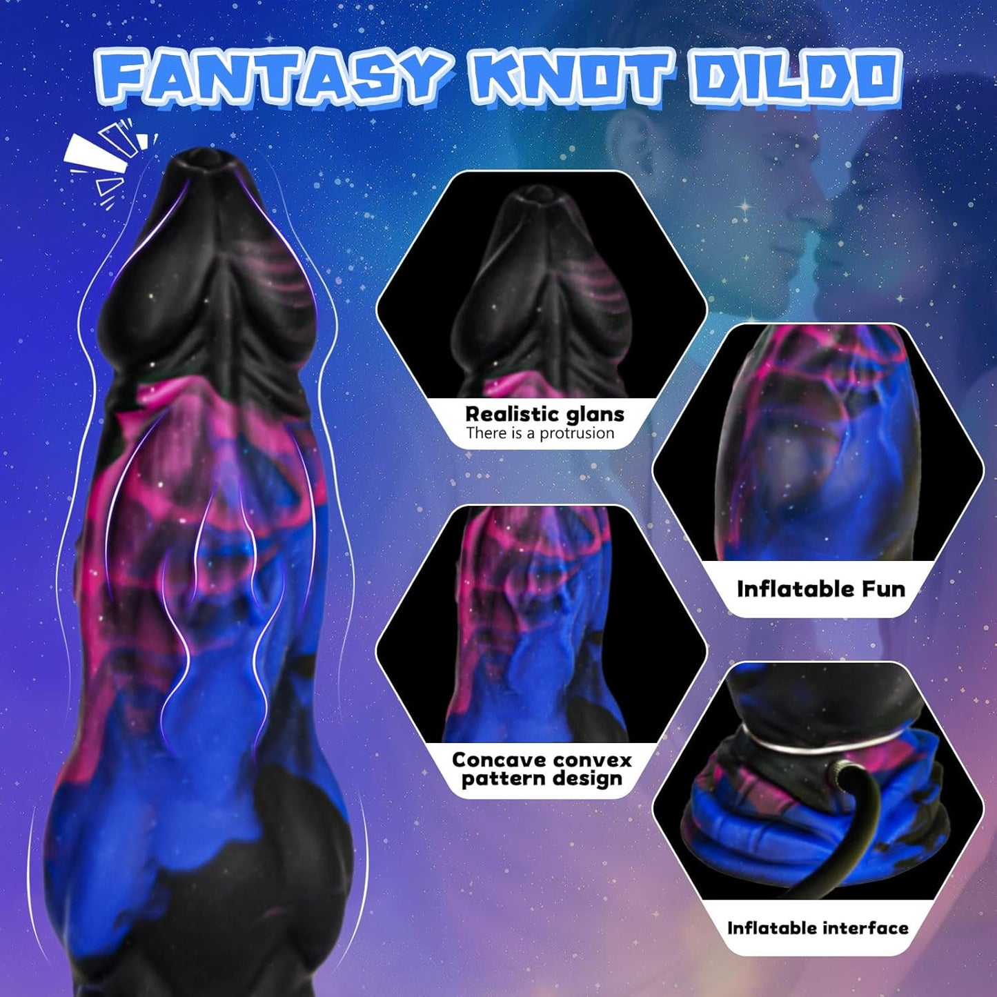 XL Inflatable Monster Knot Dildo Adult Sex Toys 8.5"