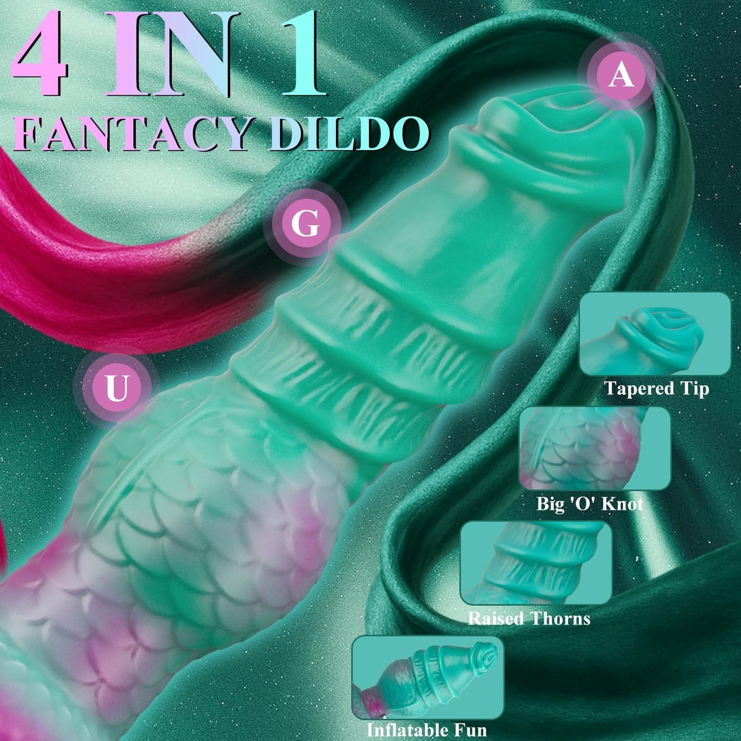 Inflatable Adjustable Thickness Dragon Knot Dildo