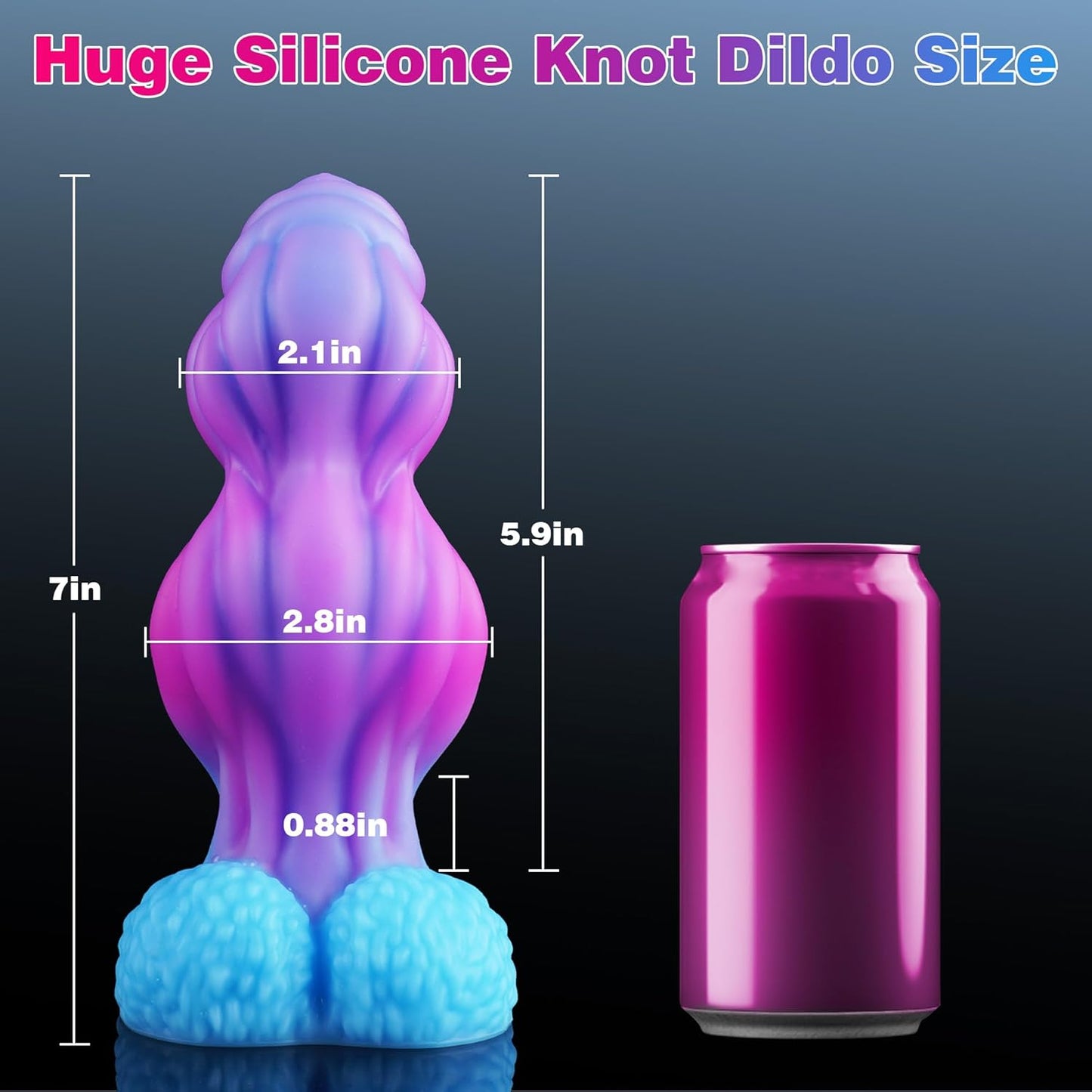 Short Thick Monster Knot Dildo with Suction Cup 7"