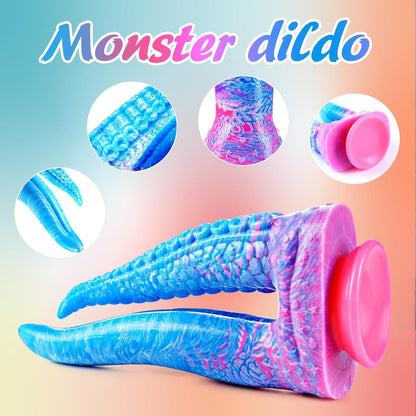 Big Monster Double Sided Realistic Large Dildos with Tongue 8"