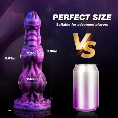 Color Mixed Thick Huge Knot Dragon Dildo 9.6"