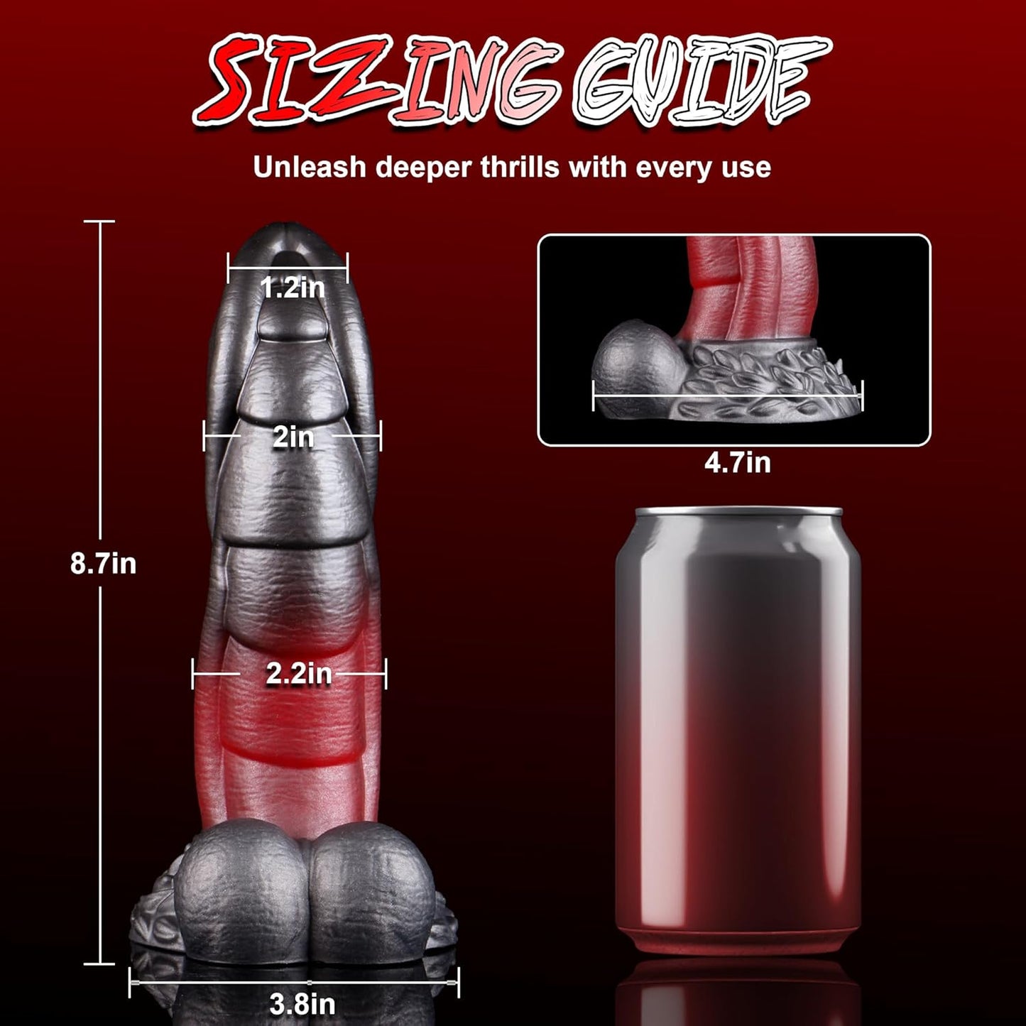 Fantasy Huge Thick Riding Dragon Dildo with Balls 8.7''