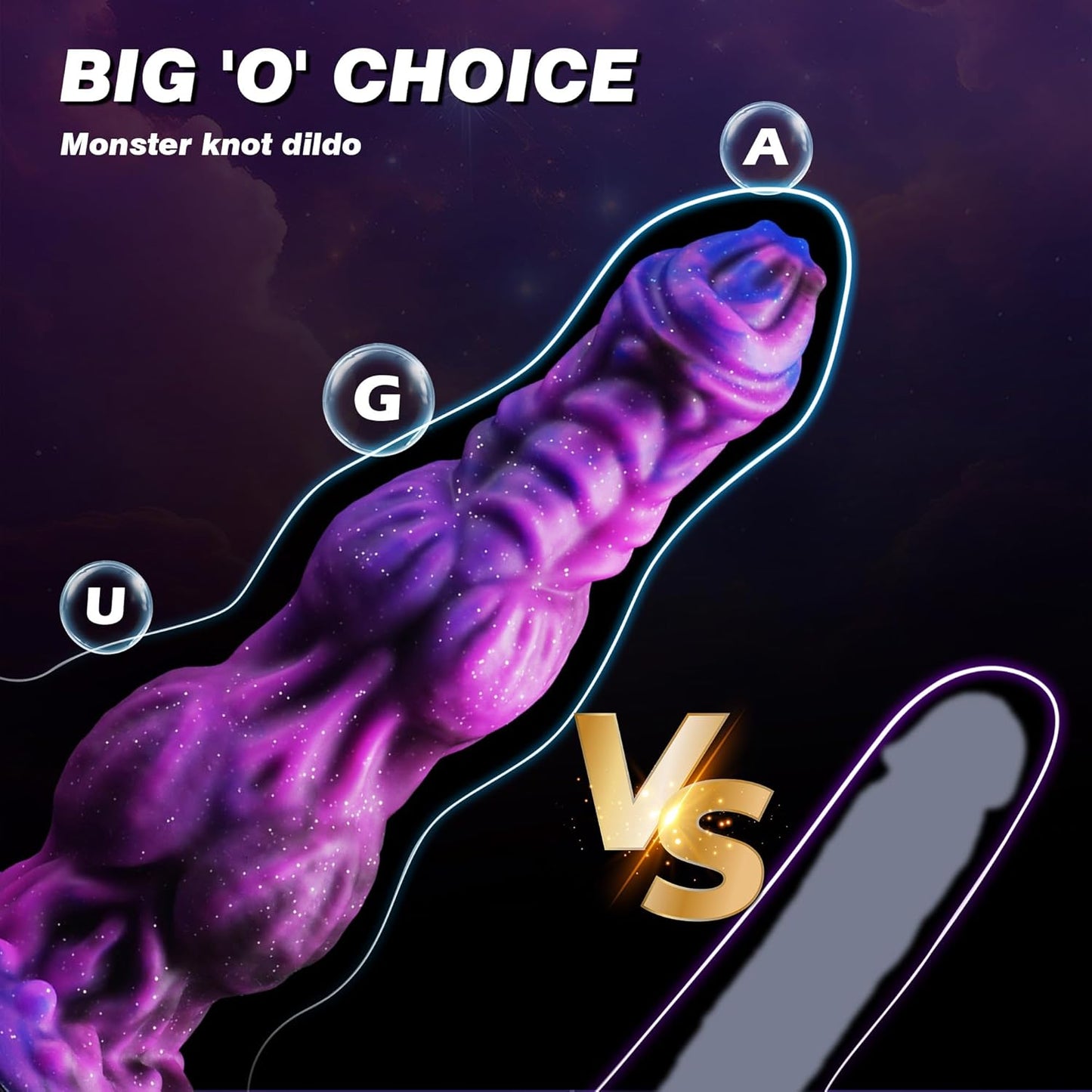 Color Mixed Thick Huge Knot Dragon Dildo 9.6"