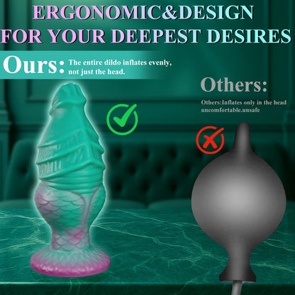 Inflatable Adjustable Thickness Dragon Knot Dildo