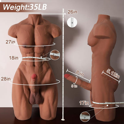 Huge Dildo Half Body Male Sex Doll with Muscle Abs and Legs 35LB KINKY PLANET UK Huge Dildo Half Body Male Sex Doll with Muscle Abs and Legs 35LB KINKY PLANET UK